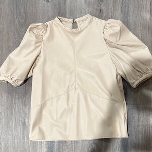 THML Beige Puff Sleeve Blouse